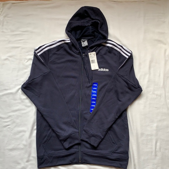 adidas Other - Adidas White/Legend Ink French Terry Zip-Up Hoodie